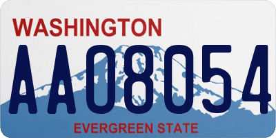 WA license plate AAO8054