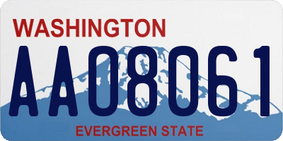 WA license plate AAO8061