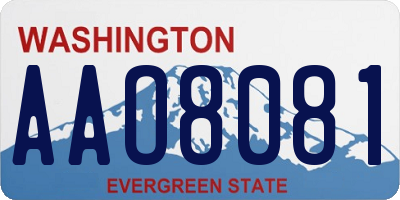 WA license plate AAO8081