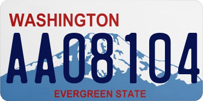 WA license plate AAO8104