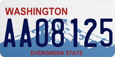 WA license plate AAO8125