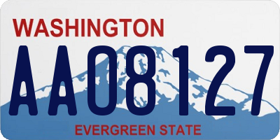 WA license plate AAO8127