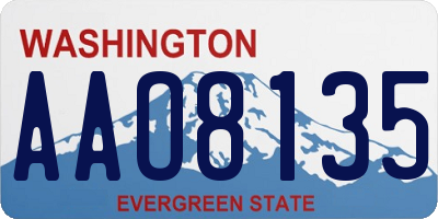 WA license plate AAO8135