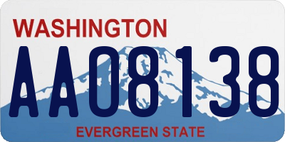WA license plate AAO8138