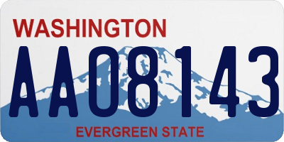 WA license plate AAO8143