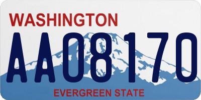 WA license plate AAO8170