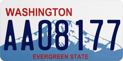 WA license plate AAO8177