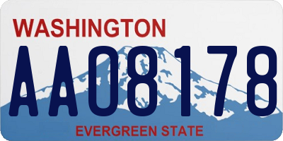 WA license plate AAO8178