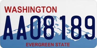 WA license plate AAO8189