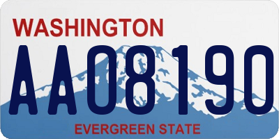 WA license plate AAO8190