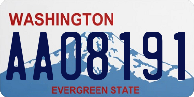 WA license plate AAO8191