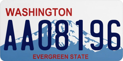 WA license plate AAO8196