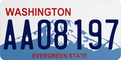 WA license plate AAO8197