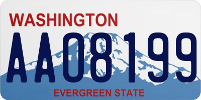 WA license plate AAO8199