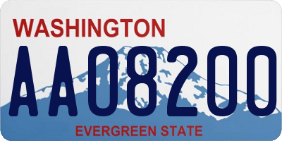 WA license plate AAO8200