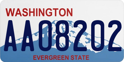WA license plate AAO8202
