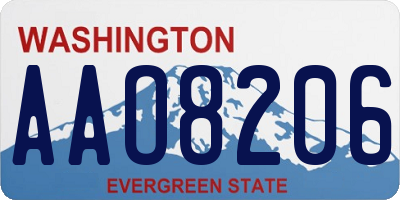 WA license plate AAO8206