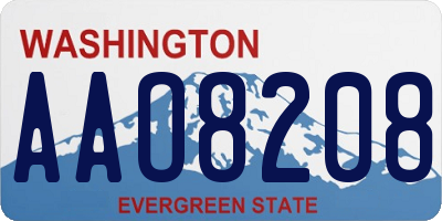 WA license plate AAO8208