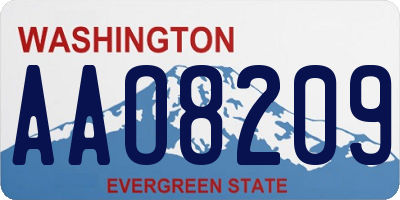 WA license plate AAO8209