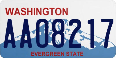 WA license plate AAO8217