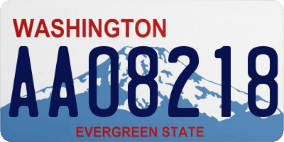 WA license plate AAO8218