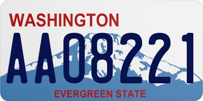 WA license plate AAO8221