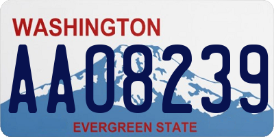WA license plate AAO8239