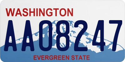 WA license plate AAO8247