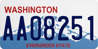 WA license plate AAO8251