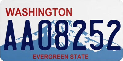 WA license plate AAO8252