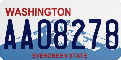 WA license plate AAO8278