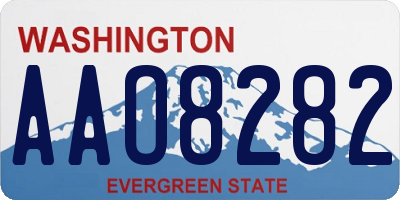 WA license plate AAO8282