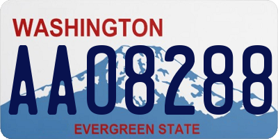 WA license plate AAO8288