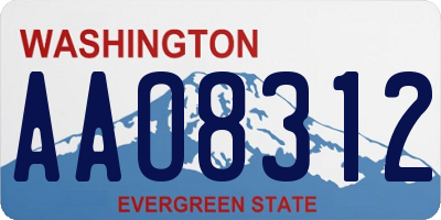 WA license plate AAO8312