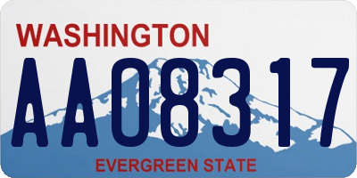 WA license plate AAO8317