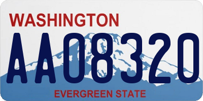 WA license plate AAO8320