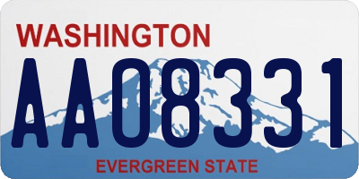 WA license plate AAO8331