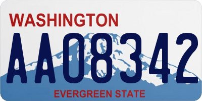 WA license plate AAO8342