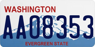 WA license plate AAO8353