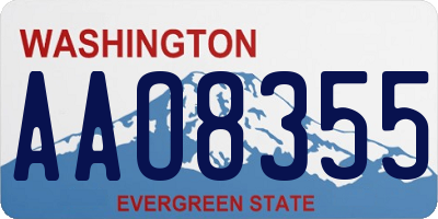 WA license plate AAO8355