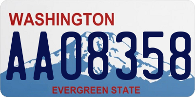 WA license plate AAO8358