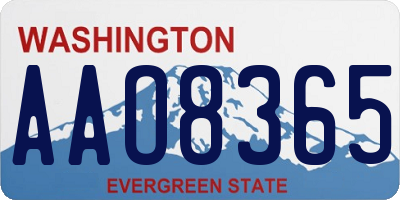 WA license plate AAO8365