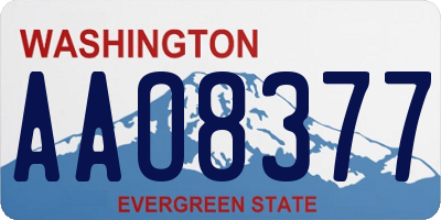 WA license plate AAO8377