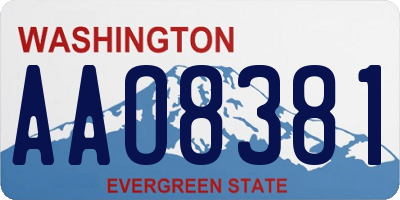 WA license plate AAO8381