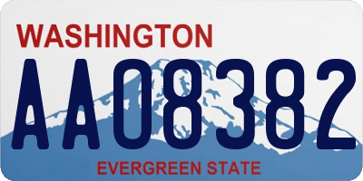 WA license plate AAO8382