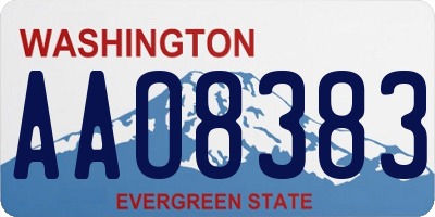 WA license plate AAO8383