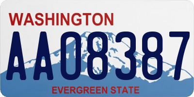 WA license plate AAO8387