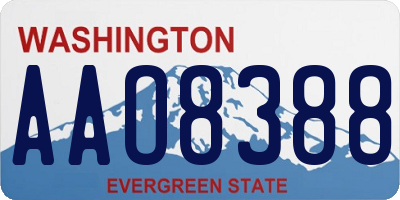 WA license plate AAO8388