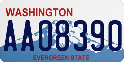 WA license plate AAO8390