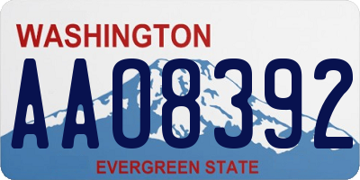 WA license plate AAO8392